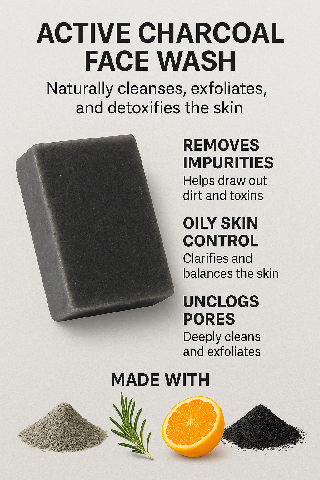 Active Carbon Natural Face Wash